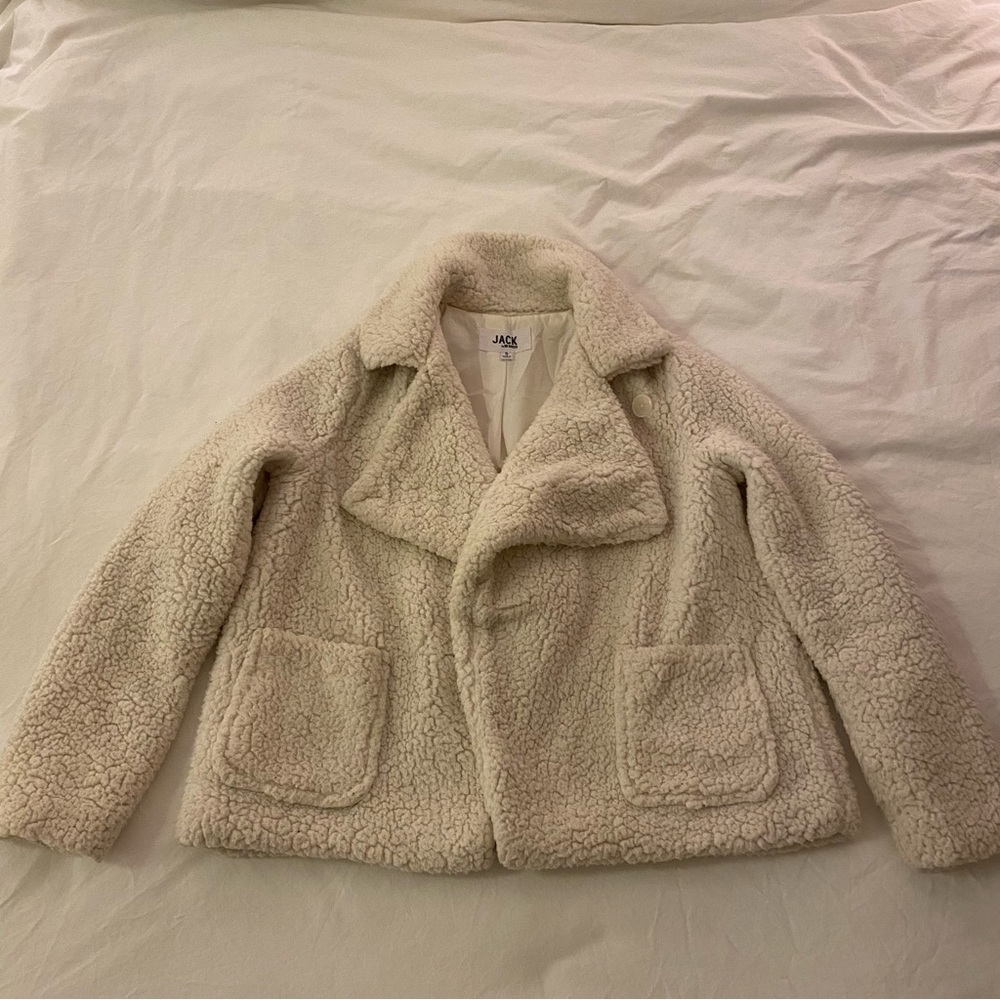 Jack by BB Dakota White Teddy Coat Size Small